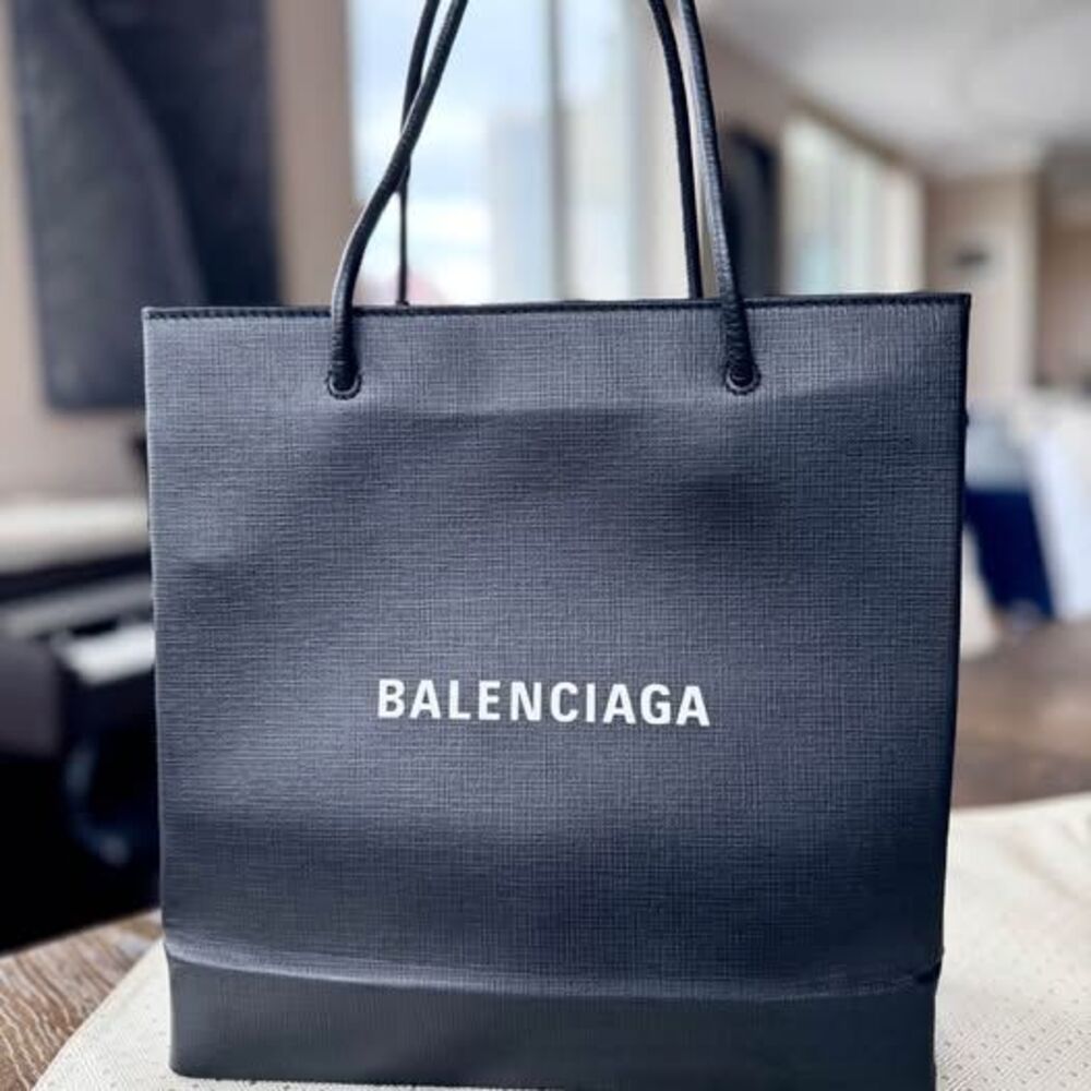 🖤 Balenciaga Black Leather Logo Shopping Tote + crossbody option ✨Authentic ✨